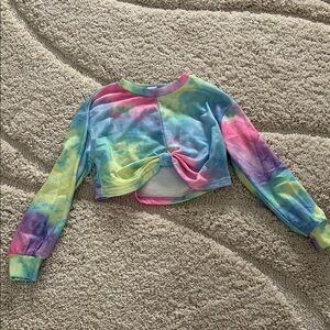 Colorful Tie-Dye Cropped Sweater